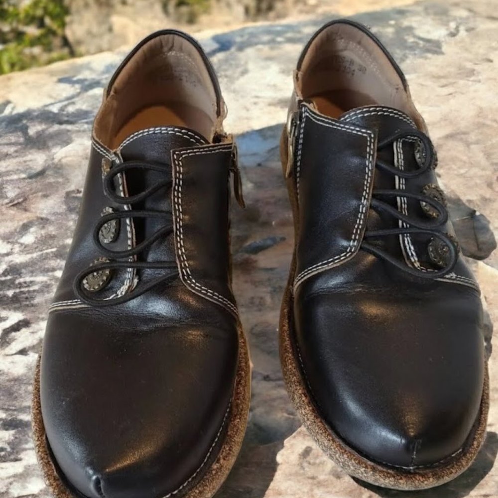 Spring Step Souzala-B Shoes Womens Size 38 US 7.5-8 Black Comfort Flats Slip On